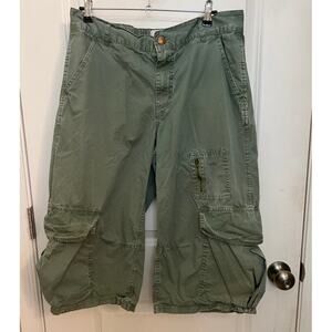 Urban Outfitters BDG Y2k Baggy Cargo Shorts Sz 10 Green Retro grunge skater 90's